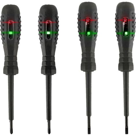 Cacciavite magnetico 2 in 1 con rilevatore di corrente, rilevatore di corrente ad alta coppia, penna tester di tensione per elettricisti (2 punte piatte + 2 punte Phillips) (1/4)