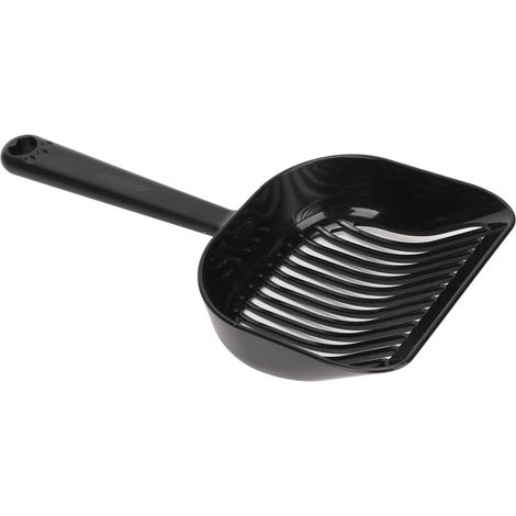 Pelle à litière pour chat en ABS, espacement de 5 mm, design filtrant, poignée ergonomique, noir, style ordinaire (1/5)
