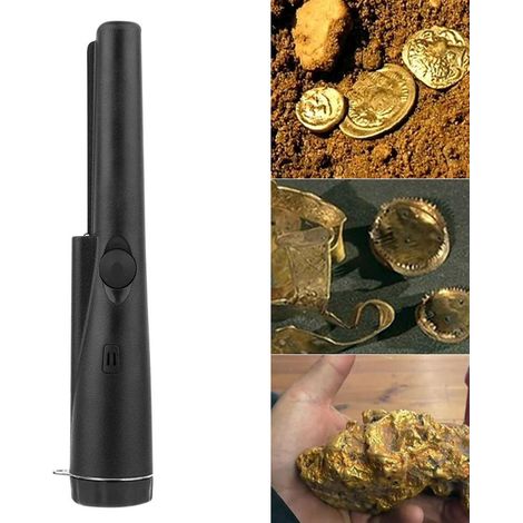 [Detector de metales] Detector de metales subterráneo profesional con indicador de profundidad y función de vibración, localizador de cables, color oro, tornillo – 22,9 cm, color azul, metal, resisten (1/4)