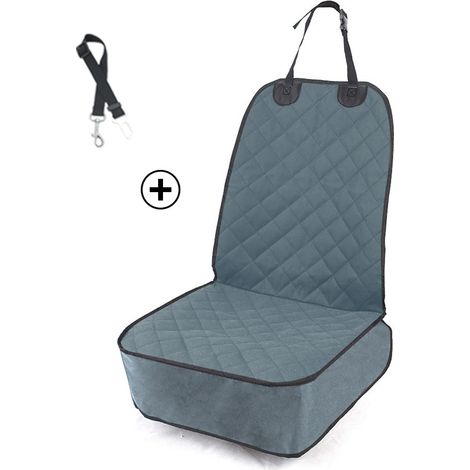 Housse de siège pour chien , protection rembourrée grise pour siège avant de voiture (1/5)