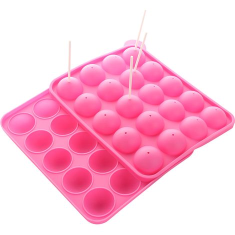Ensemble de moules à sucettes ronds en silicone de qualité alimentaire, 20 cavités, avec bâtonnets en papier, résistants aux hautes températures et faciles à démouler, pour vente en gros transfrontali (1/5)