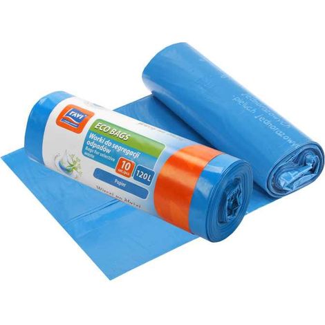 Papier- und Kartonabfallsäcke, Öko-Säcke, blau, 120 l, 10 Stück
