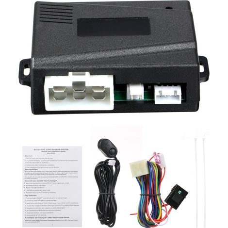 Sistema de sensor de luces para automóviles: control automático del encendido/apagado de los faros mediante un sensor de luces de 12 V. (1/5)