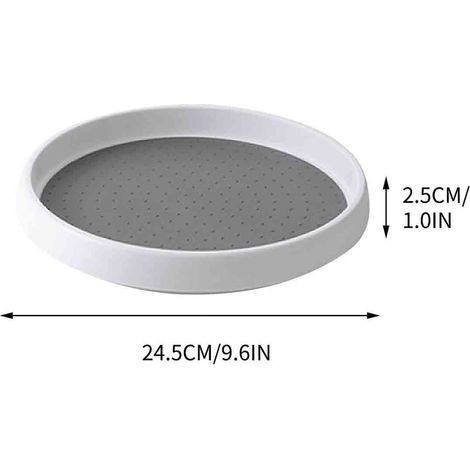 Plateau Tournant - 28 Cm - Antidérapant - Pour Cuisine Réfrigérateur Salle De Bain Meuble De Toilette - Organisation Épices Et Produits Cosmétiques - 1 Pièce (1/5)