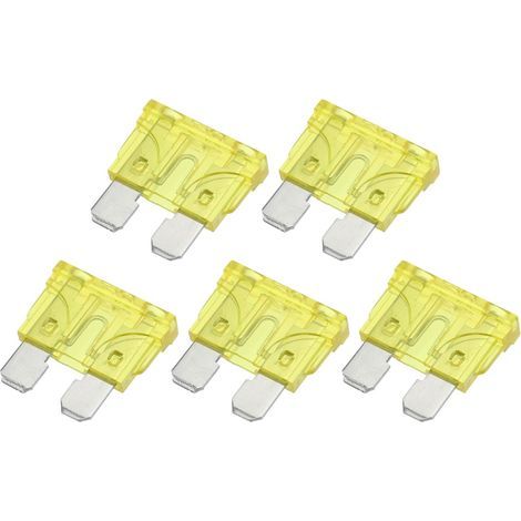 5pcs Lame Style Fusible 20A Lame Style Fusible pour Voiture Bateau Jaune (1/5)