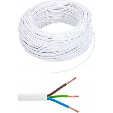 Cable eléctrico blanco OMY 3x0,75 de 100 m (1/2)