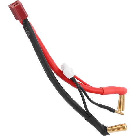 Câble de liaison RC T femelle vers banane mâle 4mm 90 degrés pour batterie LiPo 2S 7.4V, connecteur 2mm (1/5)