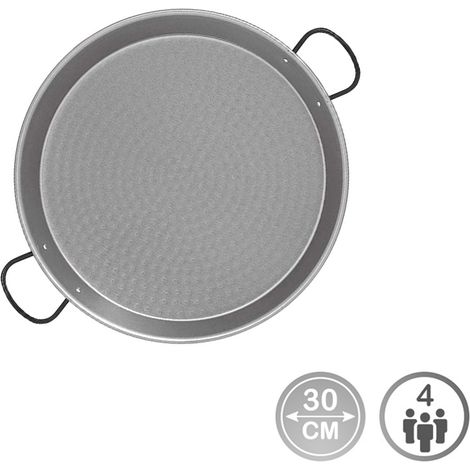 Paellera de acero pulido para induccion y vitroceramica ø30cm (4 personas)