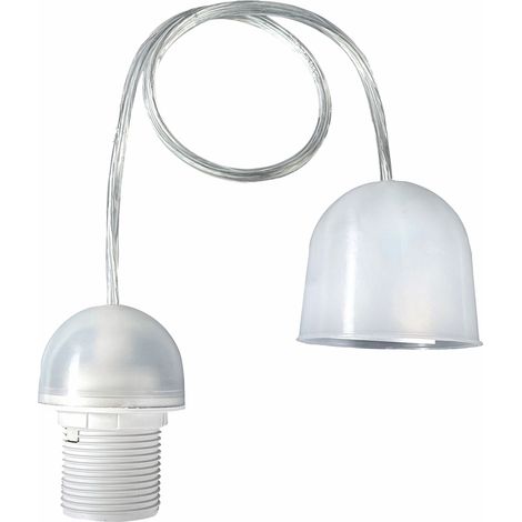 Monture suspension luminaire E27 translucide arrondie pour abat jour, 60W maxi- Tibelec (1/3)