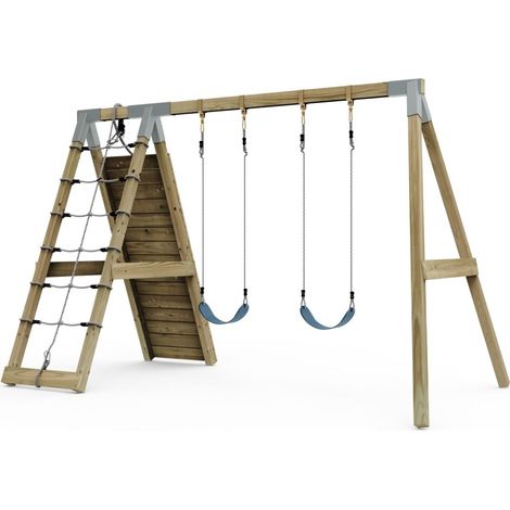 Premium Double Swing with Up and Over Wall - Flex and Baby Mint Green