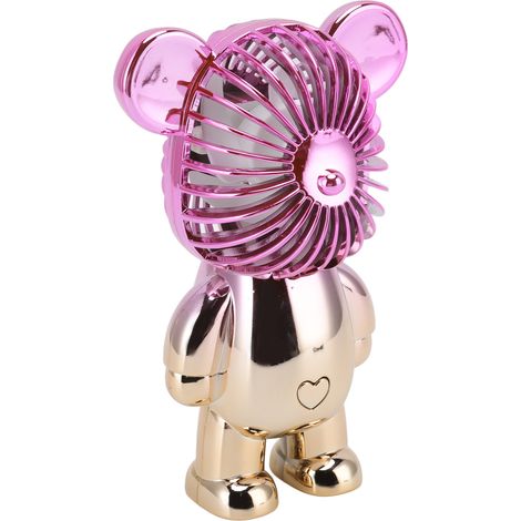 Éventail Électrique Portatif Mignon en Forme d'Ours Rechargeable USB pour Bureau Chambre et Étude A4 (1/5)