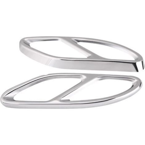 1 paire de caches d'embouts d'échappement argentés compatibles avec Mercedes-Benz Classe A W176 2016-2019 (1/5)