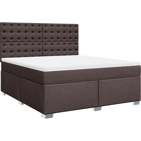 Maison Exclusive - Giroletto a Molle con Materasso Marrone Scuro 180x200cm Tessuto (1/5)