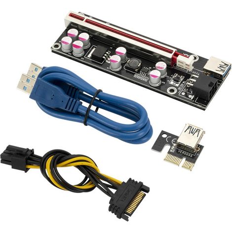 Stromversorgungs-Riser-Adapterkarte für den PCIe-Steckplatz 1x, 2x, 4x, 8x, 16x auf dem Motherboard (1/4)
