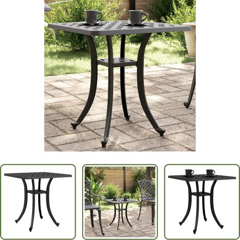 Table extérieure -  Table de jardin noir 53x53x53 cm aluminium coulé (1/5)