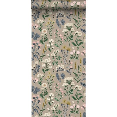 papier peint fleurs des champs taupe et multicolore  - Sanders & Sanders (1/5)