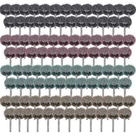 HONORNIC - Ensemble de 100 disques abrasifs de polissage de 2,5 cm (1 pouce) pour outil rotatif Dremel, 4 grains