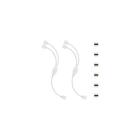 Kit de connecteurs pour ruban LED, 2 séparateurs 4 broches 1 vers 2, câble diviseur pour bande LED RVB 5050 3528 2835, DIY –