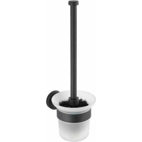 Brosse WC murale Bosio Black, Brosse WC suspendue, Brosse WC noire, Acier inox, 10x35x14 cm, Noir mat
