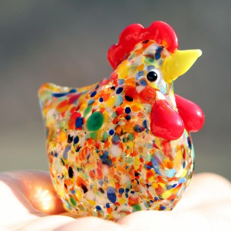 Figurine de coq en cristal - Figurine d'animal - Décoration Fengshui - Pour appartement, bureau et décoration de table - Couleurs riches (1/5)