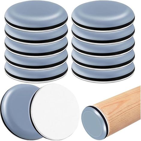 12Pièces Patins en Téflon Autocollants(Ronds) Ø50mm Patins de Meubles Auto-adhésives PTFE Patins Glisseurs pour Meubles pour Protection Efficace de parquet, carrelage, stratifié(Ronds,50mm) (1/5)