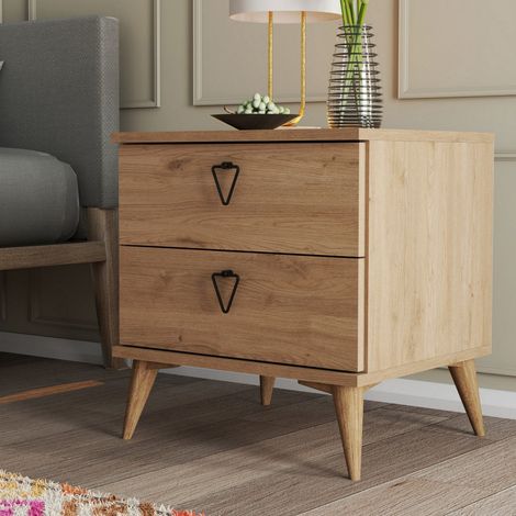 Nachttisch Versa Eiche Melamin 52x55,1x45 cm