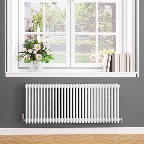 Biubiubath Traditional Cast Iron Style Radiator Horizontal 4 Column White 600x1460mm