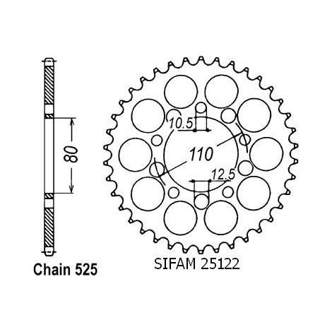 Pignon arrière en acier JT R1332-45, 45 dents, taille 525