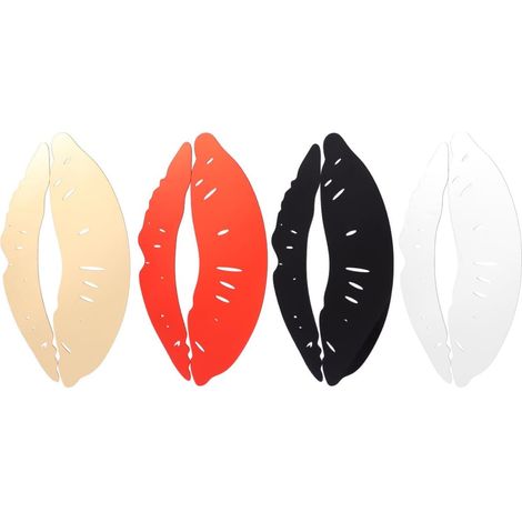 Sticker Mural Miroir 3d Forme Bouche 4 Pièces pour Chambre Autocollant Décoratif Auto-adhésif en Plastique, Usage Salon et Fête, Lot de 4 (1/5)