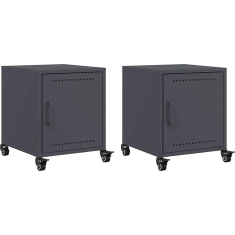 Maison Exclusive - Nachttische 2 Stk. Anthrazit 36x39x43,5 cm Sta