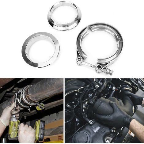 Kit de colliers de serrage universels améliorés de 2,25 pouces pour tuyaux d'échappement et descentes de turbo. (1/5)