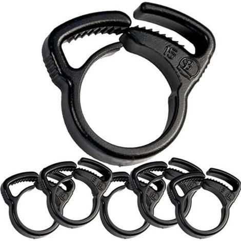 Lot de 50 Collier d'irrigation goutte à goutte de 16 mm, noirs. Utiles pour les tuyaux de 16 mm, fixation du tuyau