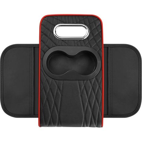 Cuscino per console centrale auto, cuscino multifunzionale per console centrale, bracciolo, seggiolino rialzato con portabicchieri, porta fazzoletti per berline (1/5)