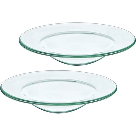 Plats en Verre Support D'huile Essentielle pour Chauffe-Cire Parfumée Lot de 2 Élégant et Facile à Nettoyer, Protège la Table, pour Lampe Aromatique (1/5)