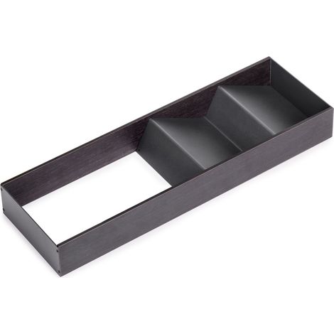 Emuca Organizador inclinado Orderbox para cajón, 150x470mm, Acero y Madera, Gris antracita -