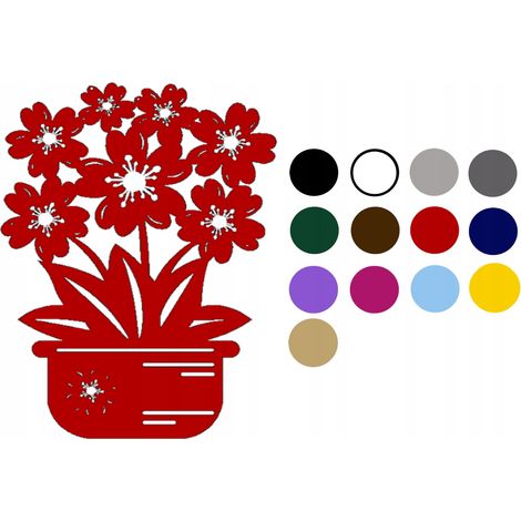 1. Hängende, blumentopfförmige Dekoration, Blumen, durchbrochenes Design, FARBEN