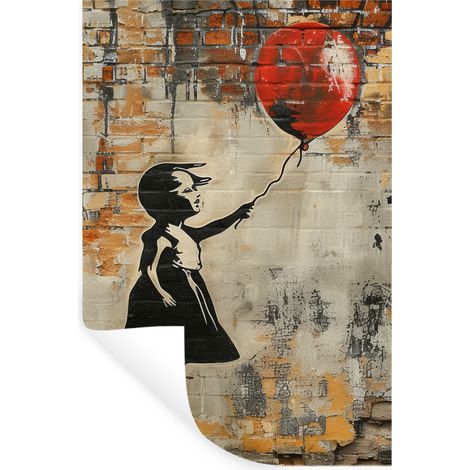 ADHESIVO DE PARED Graffiti - Banksy - Chica - Arte callejero 40x60 (1/5)