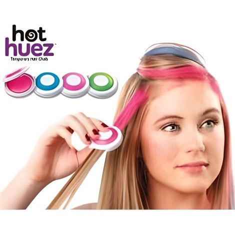 4 Disques de craie pour cheveux couleur rose, bleu, vert et violet (1/4)