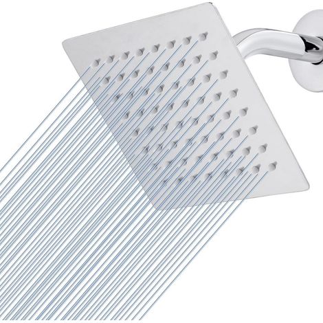 Regenbrause 15cm Quadrat Hochdruck Duschkopf Edelstahl 304 Chrom (1/5)
