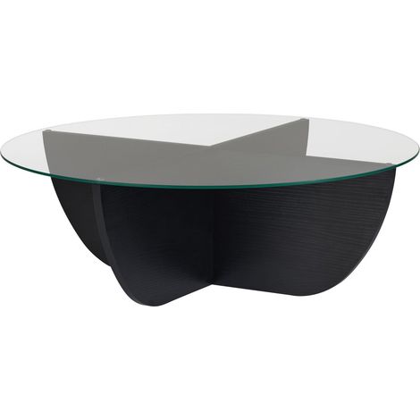 Couchtisch aus Glas "Liya" 90 x 90 x 30 cm - Holz Schwarz