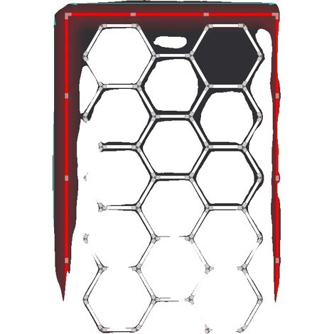 Lampada da garage ultra luminosa, design esagonale a nido d'ape, bordo rosso da 14 pollici (1/2)