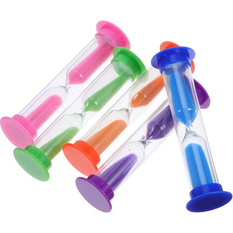 Ensemble de 5 sabliers en plastique LABRIMP, minuteur silencieux (1/5)