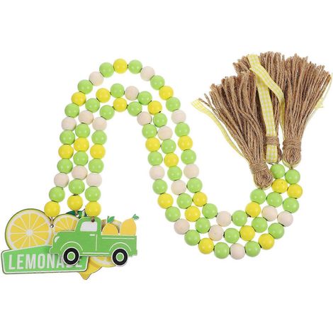 Guirlande de perles en bois décorative, 12 pièces, motif citron (1/5)