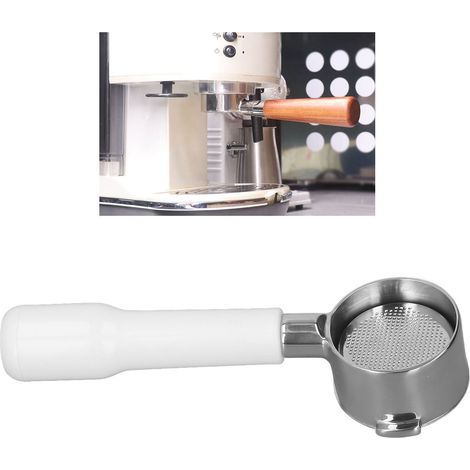 De'Longhi ECO310 Doppelgriff-Kaffeemaschine, Griff Modell C2, 51 mm, weißer Kunststoff, bodenlos, Edelstahl. (1/5)