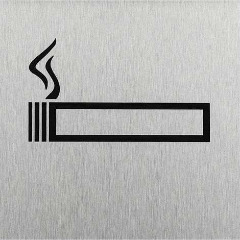 Plaque de porte en aluminium "pictogramme fumer autorisé" 120x120mm
