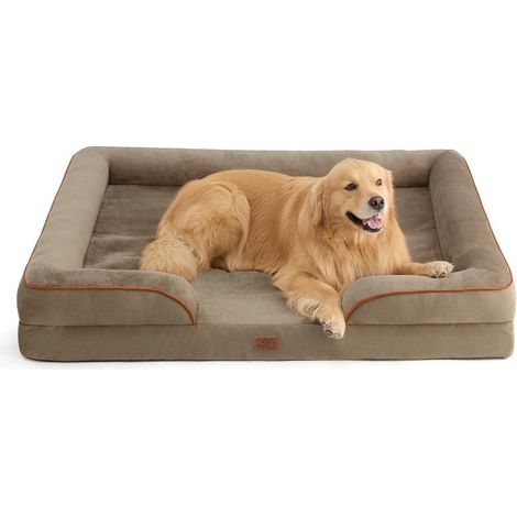 Hundebett orthopädisches L 134 x B 106 x H 20 cm Haselnussbraun (1/5)