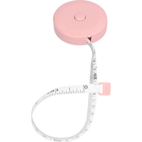 Mètre ruban de 1,5 m, ruban de mesure souple, portable pour mesurer les mensurations corporelles, mini, simple, féminin, rose. (1/5)