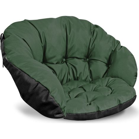 Cuscino da giardino 122x40 cm per sedia, altalena, da appendere, nido di cicogna, impermeabile, verde