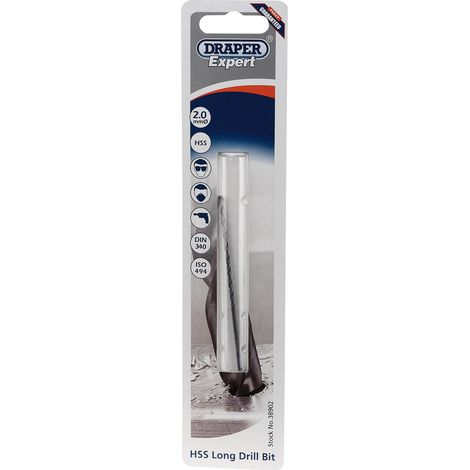 Draper Expert 2.0 X 85mm HSS Extra Long Drill Bit (38902)