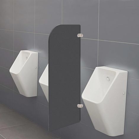 Urinal Trennwand & WC Sichtschutz 40x90cm Wandmontage - Urinal Schamwand - Einfache Installation - Toilettenabtrennung Urinaltrennwand für Öffentliche Männertoiletten (Runder Winkel)